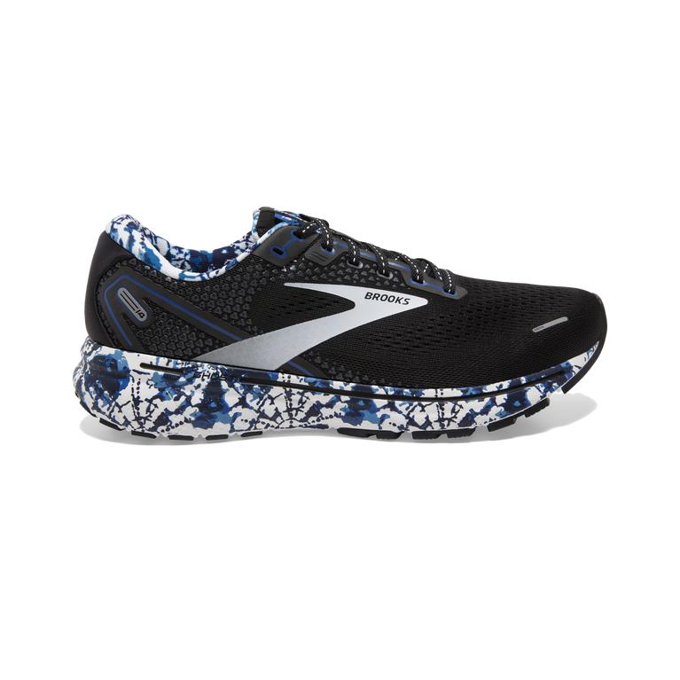 Brooks GHOST 14 Cushioned Road Running Shoes Mens Online - Black/White/True Blue (MGI571098)